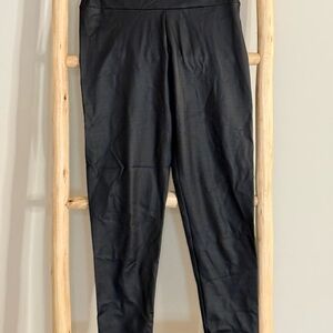 SHEIN Black Pleather Women's Leggings